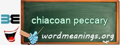 WordMeaning blackboard for chiacoan peccary